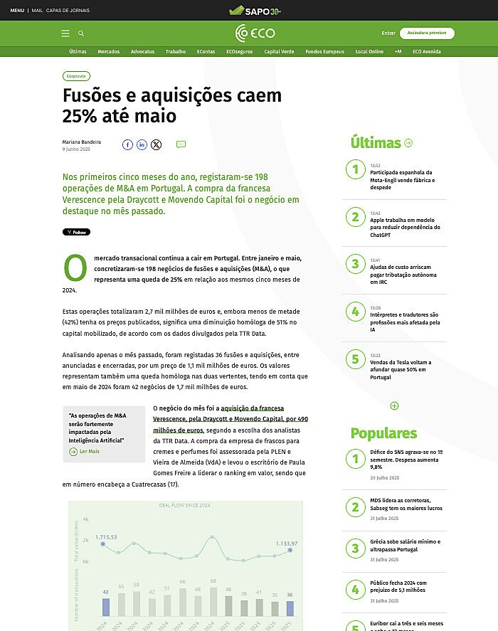 Fusiones y adquisiciones en Colombia: el valor crece 13,6 % pese a la cada en transacciones